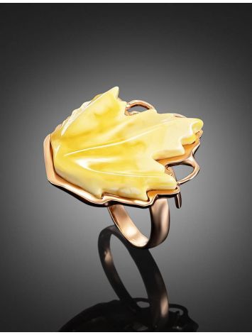 Adjustable Amber Ring In Gold The Canada, Ring Size: Adjustable, image , picture 2