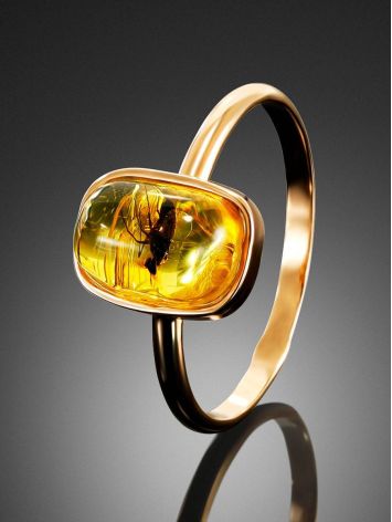 Laconic Amber Ring With Inclusions The Clio, Ring Size: 8 / 18, image , picture 2