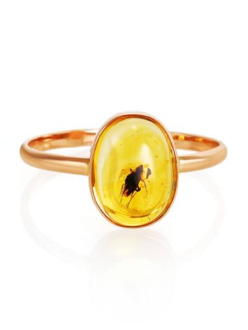 Amber Ring In Gold With Inclusion The Clio, Ring Size: 8 / 18, image , picture 4
