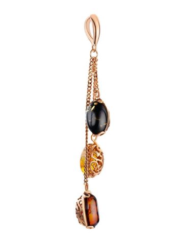 Multicolor Amber Pendant In Gold-Plated Silver The Casablanca, image , picture 3