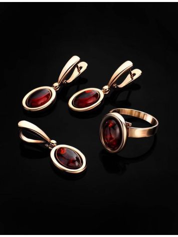 Drop Amber Earrings In Gold-Plated Silver The Goji, image , picture 4