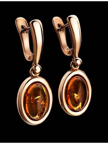 Drop Amber Earrings In Gold-Plated Silver The Goji, image , picture 2