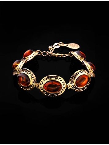 Link Amber Bracelet In Gold Plated Silver The Ellas, image , picture 2