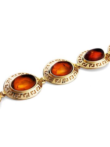 Link Amber Bracelet In Gold Plated Silver The Ellas, image , picture 3