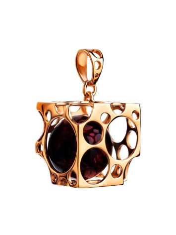 Gold-Plated Pendant With Cherry Amber The Geneva, image , picture 3