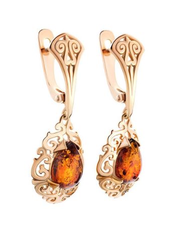 Amber Earrings In Gold-Plated Silver The Luxor, image , picture 3
