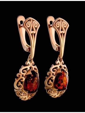 Amber Earrings In Gold-Plated Silver The Luxor, image , picture 2