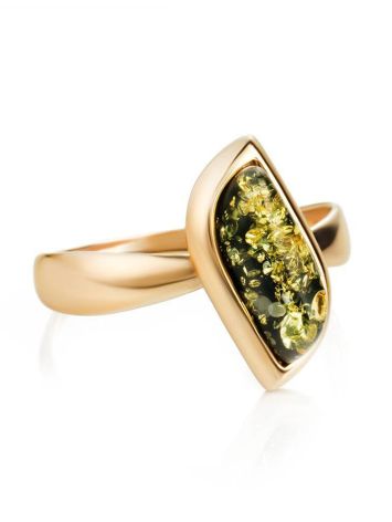 Green Amber Golden Ring, Ring Size: 8.5 / 18.5, image , picture 3
