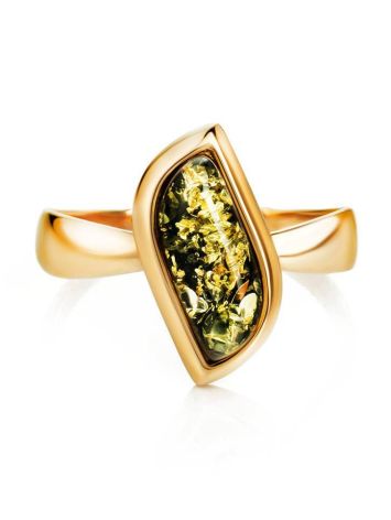 Green Amber Golden Ring, Ring Size: 8.5 / 18.5, image , picture 4