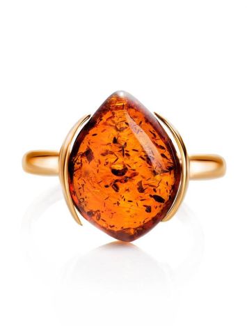 Amber Silver Ring In Gold-Plated Silver The Cat's Eye, Ring Size: 11.5 / 21, image , picture 5