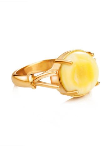 Classy Honey Amber Ring In Gold-Plated Silver The Shanghai, Ring Size: 5.5 / 16, image , picture 4