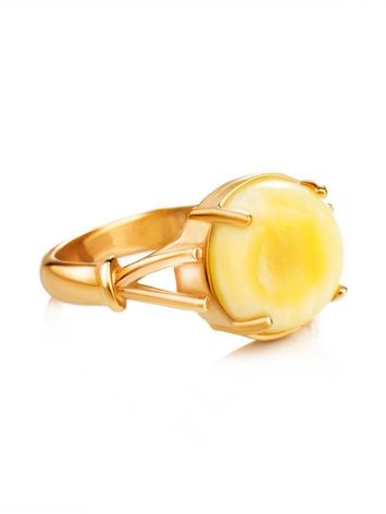 Classy Honey Amber Ring In Gold-Plated Silver The Shanghai, Ring Size: 11.5 / 21, image , picture 4