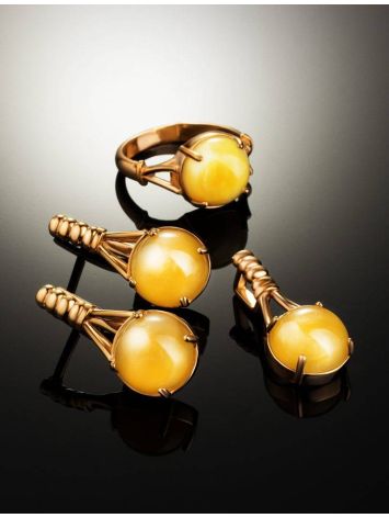 Classy Honey Amber Ring In Gold-Plated Silver The Shanghai, Ring Size: 11.5 / 21, image , picture 6