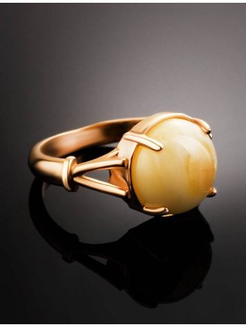 Classy Honey Amber Ring In Gold-Plated Silver The Shanghai, Ring Size: 11.5 / 21, image , picture 2