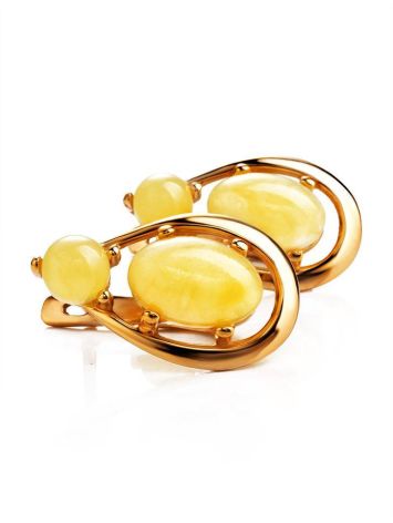 Butterscotch​ Amber Earrings In Gold-Plated Silver The Prussia, image , picture 5