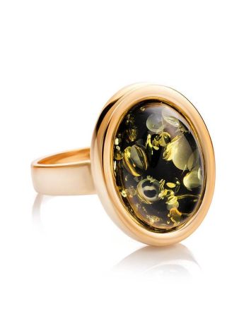 Adjustable Amber Ring In Gold-Plated Silver The Goji, Ring Size: Adjustable, image , picture 3