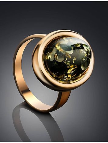 Adjustable Amber Ring In Gold-Plated Silver The Goji, Ring Size: Adjustable, image , picture 2