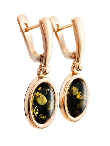 Drop Amber EarringsIn Gold-Plated Silver The Goji, image , picture 3