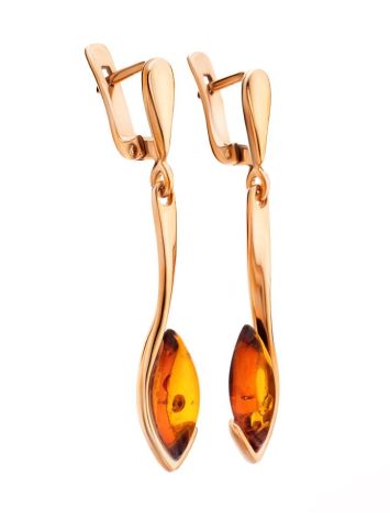 Classy Amber Dangles In Gold-Plated Silver The Adagio, image , picture 3