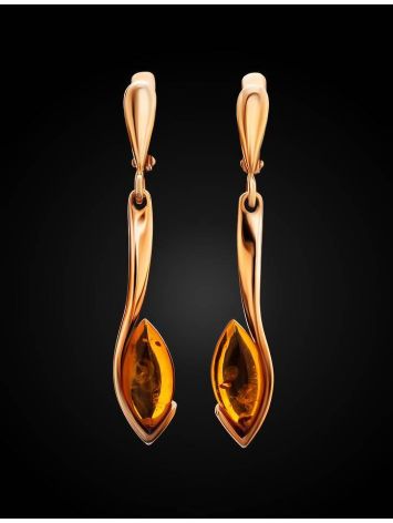 Classy Amber Dangles In Gold-Plated Silver The Adagio, image , picture 2