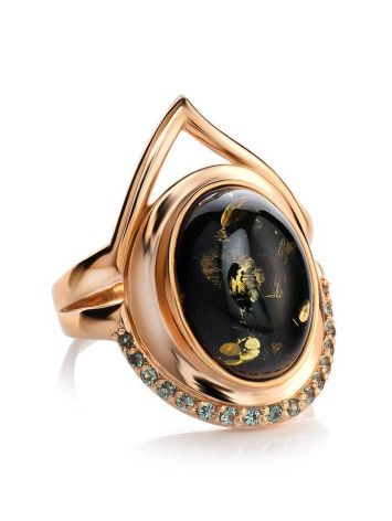 Golden Amber Ring With Green Crystals The Raphael, Ring Size: 8 / 18, image , picture 3