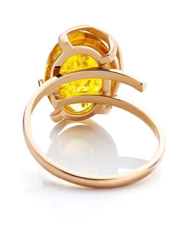 One Size Amber Ring In Gold-Plated Silver The Vivaldi, Ring Size: Adjustable, image , picture 5