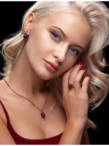 Fabulous Amber Earrings In Gold-Plated Silver The Sigma, image , picture 5