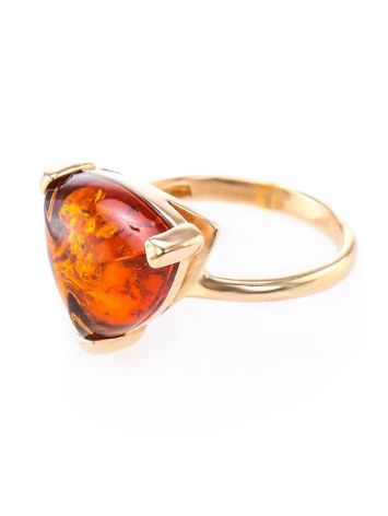 Triangle Amber Ring In Gold, Ring Size: 7 / 17.5, image , picture 2