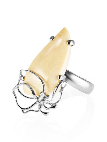 Silver Adjustable Ring With Mammoth Tusk The Era, Ring Size: Adjustable, image , picture 3