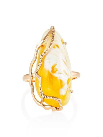 Golden Amber Cocktail Ring The Triumph, Ring Size: Adjustable, image , picture 3
