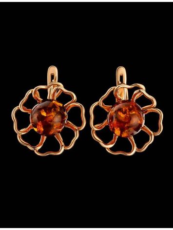 Floral Amber Earrings In Gold-Plated Earrings The Daisy, image , picture 2