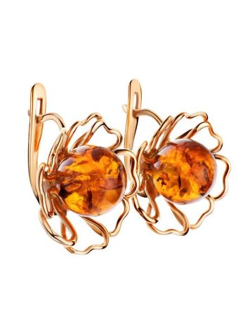 Floral Amber Earrings In Gold-Plated Earrings The Daisy, image , picture 3
