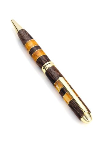 Designer Wenge Wood Ball Pen With Natural Amber, image , picture 3