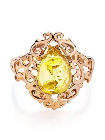 Romantic Glamour Amber Ring In Gold-Plated Sterling Silver The Luxor, Ring Size: 11 / 20.5, image , picture 4