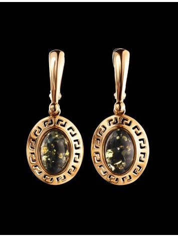 Drop Amber Earrings In Gold-Plated Silver The Ellas, image , picture 2