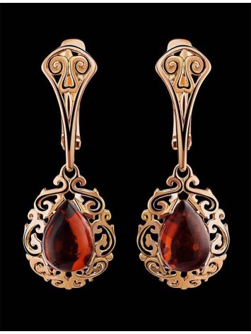 Amber Earrings In Gold-Plated Silver The Luxor, image , picture 2