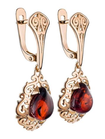 Amber Earrings In Gold-Plated Silver The Luxor, image , picture 3