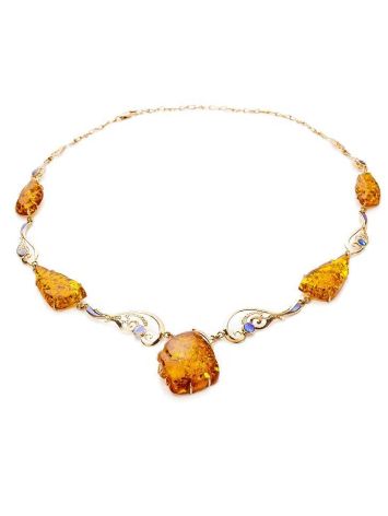 Exclusive Golden Amber Necklace With Nacre The Atlantis, image , picture 5