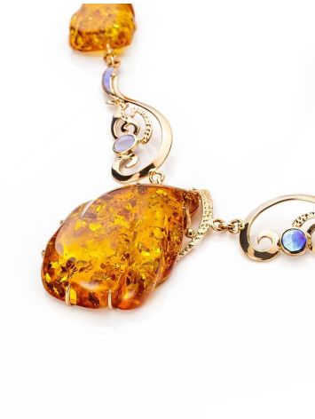 Exclusive Golden Amber Necklace With Nacre The Atlantis, image , picture 3