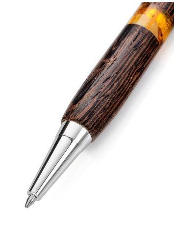 Handmade Wenge Wood Pen With Honey Amber The Indonesia, image , picture 3