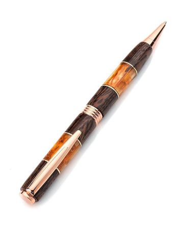 Wenge Wood Ball Pen With Baltic Amber, image , picture 3