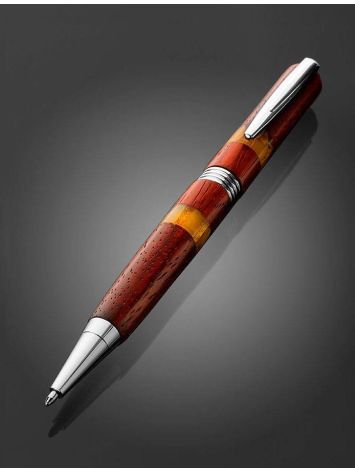 Handcrafted Padauk Wood Pen With Butterscotch Amber The Indonesia, image , picture 2