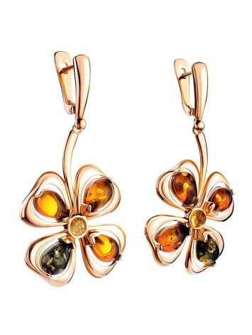 Amber Earrings In Gold-Plated Silver The Shamrock, image , picture 4
