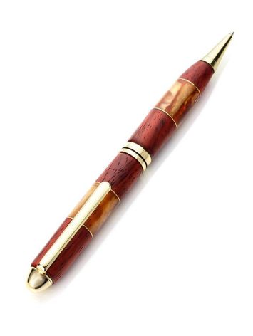 Handcrafted Padauk Wood And Honey Amber Pen The Indonesia, image , picture 4