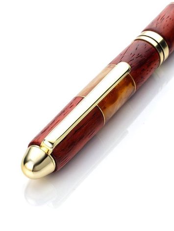 Handcrafted Padauk Wood And Honey Amber Pen The Indonesia, image , picture 3