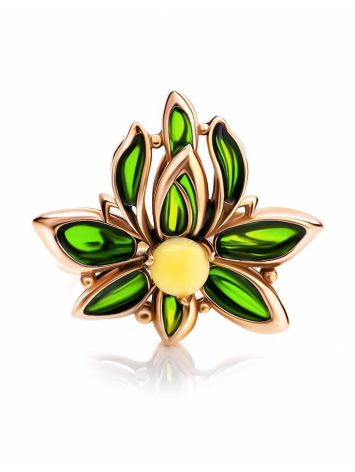 Wonderful Gold-Plated Ring With Amber And Enamel The Verona, Ring Size: 11 / 20.5, image , picture 5
