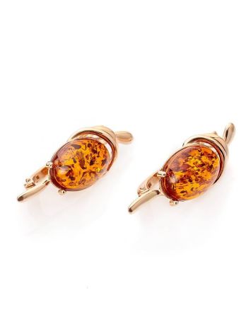 Fabulous Amber Earrings In Gold-Plated Silver The Sigma, image , picture 4