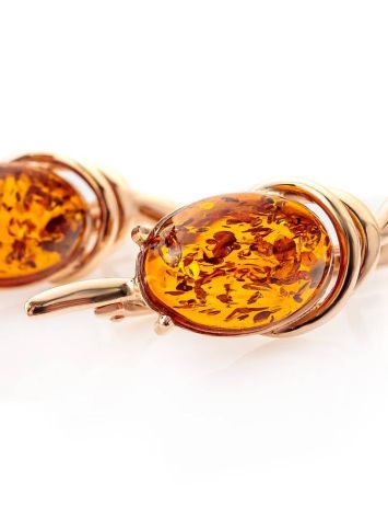 Fabulous Amber Earrings In Gold-Plated Silver The Sigma, image , picture 3