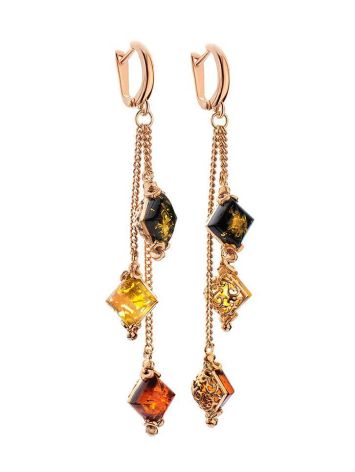 Chain Amber Earrings In Gold-Plated Silver The Casablanca, image , picture 4