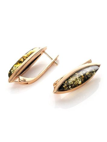 Luminous Green Amber Earrings The Grace, image , picture 3